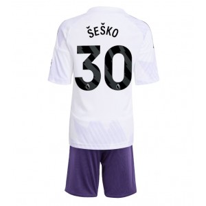 Fotbalové Dres Manchester United Benjamin Sesko #30 Dětské Venkovní Oblečení 2025-26 Krátký Rukáv (+ trenýrky)